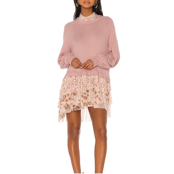 FREE PEOPLE Opposites Attract Floral Mini Sweater Dress - Picture 2 of 11